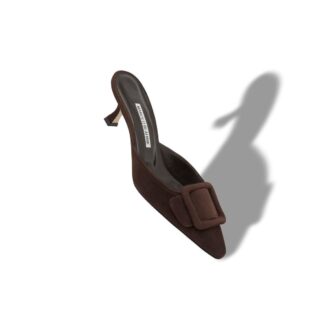 Maysale Sabot in camoscio marrone con fibbia