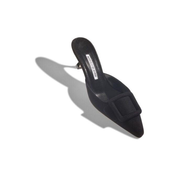 Maysale Sabot in camoscio nero con tacco basso Maysale Sabot in camoscio nero con tacco basso