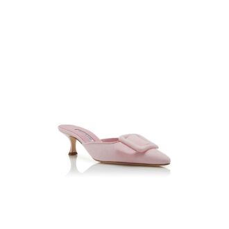 Maysale Sabot in pelle scamosciata rosa chiaro con fibbia Maysale Sabot in pelle scamosciata rosa chiaro con fibbia