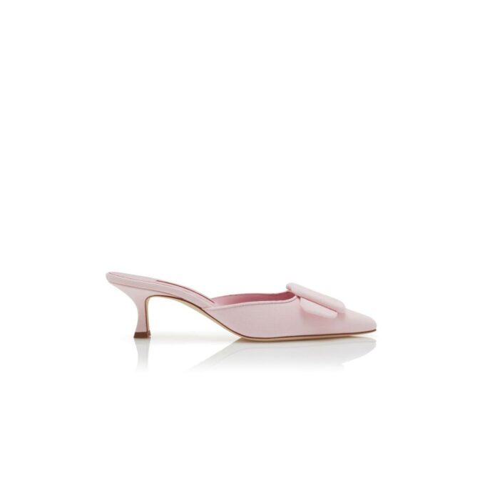 Maysale Sabot in pelle scamosciata rosa chiaro con fibbia