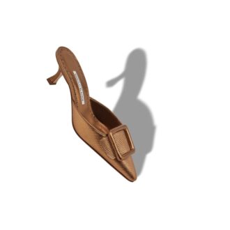 MAYSALEBI Sabot in pelle di vitello color bronzo con fibbia