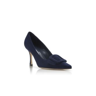 Maysalepump 90 Décolleté in pelle scamosciata blu navy con fibbia