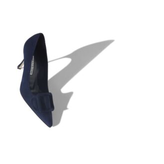 Maysalepump 90 Décolleté in pelle scamosciata blu navy con fibbia