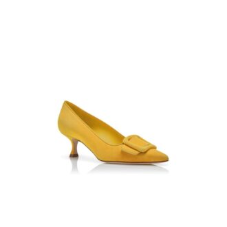 Maysalepump Décolleté in camoscio giallo con fibbia