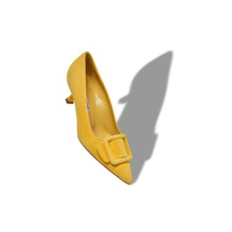 Maysalepump Décolleté in camoscio giallo con fibbia