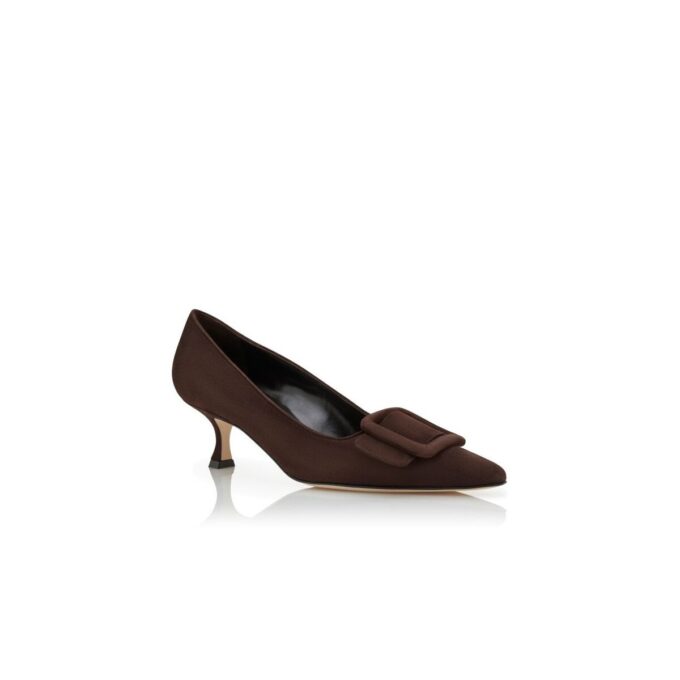 Maysalepump Décolleté in camoscio marrone scuro con fibbia Maysalepump Décolleté in camoscio marrone scuro con fibbia