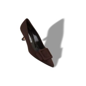 Maysalepump Décolleté in camoscio marrone scuro con fibbia Maysalepump Décolleté in camoscio marrone scuro con fibbia