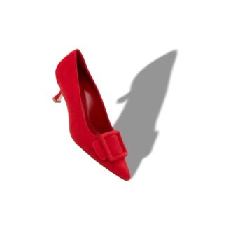 Maysalepump Décolleté in camoscio rosso con fibbia