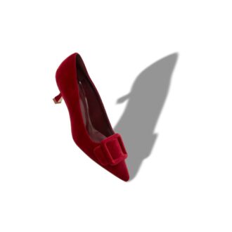 Maysalepump Décolleté in velluto rosso con fibbia Maysalepump Décolleté in velluto rosso con fibbia
