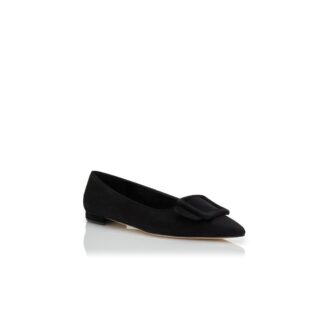 MAYSALEPUMPFLAT Décolleté basse in camoscio nero con fibbia MAYSALEPUMPFLAT Décolleté basse in camoscio nero con fibbia
