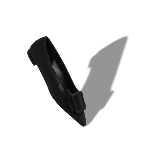 MAYSALEPUMPFLAT Décolleté basse in camoscio nero con fibbia MAYSALEPUMPFLAT Décolleté basse in camoscio nero con fibbia