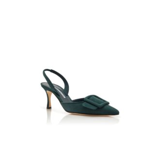 maysli dcollet in pelle scamosciata verde scuro con fibbia e cinturino posteriore 1 330x330 - MAYSLI D&eacute;collet&eacute; in pelle scamosciata verde scuro con fibbia e cinturino posteriore