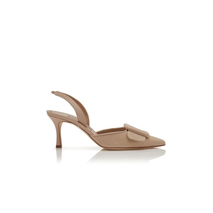 MAYSLIBI Décolleté slingback in pelle di vitello beige chiaro con fibbia MAYSLIBI Décolleté slingback in pelle di vitello beige chiaro con fibbia