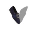 Mocassini CARLTON in pelle scamosciata blu navy con fibbia gioiello