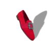 Mocassini CARLTON in pelle scamosciata rossa con fibbia gioiello Mocassini CARLTON in pelle scamosciata rossa con fibbia gioiello