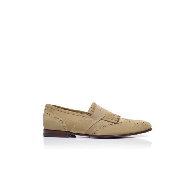 Mocassini Kiltie in pelle scamosciata beige AGASIO Mocassini Kiltie in pelle scamosciata beige AGASIO