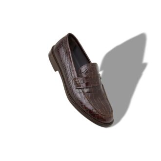 Mocassini Penny in pelle di vitello marrone scuro PERRY