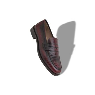 Mocassini Penny in pelle di vitello rosso scuro PERRY