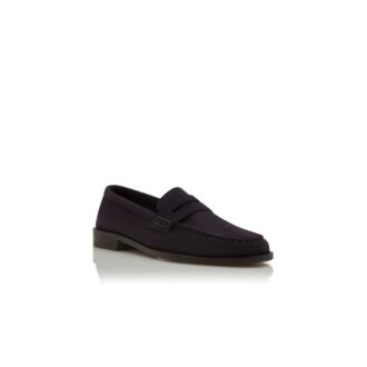 Mocassini Penny in pelle scamosciata blu navy PERRY