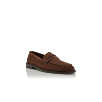 Mocassini Penny in pelle scamosciata marrone scuro PERRY