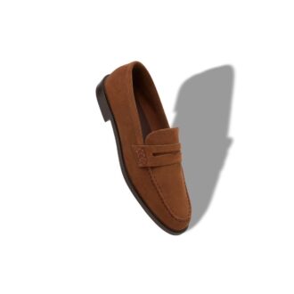 Mocassini Penny in pelle scamosciata marrone scuro PERRY