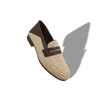 Mocassini Penny in rafia beige chiaro PADSTOW