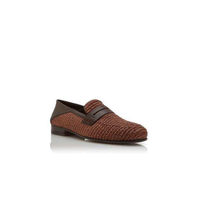 Mocassini Penny in rafia marrone scuro PADSTOW Mocassini Penny in rafia marrone scuro PADSTOW