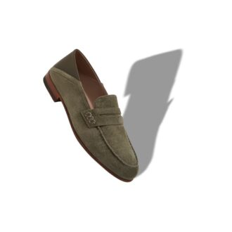 Mocassini PLYMOUTH in pelle scamosciata color kaki