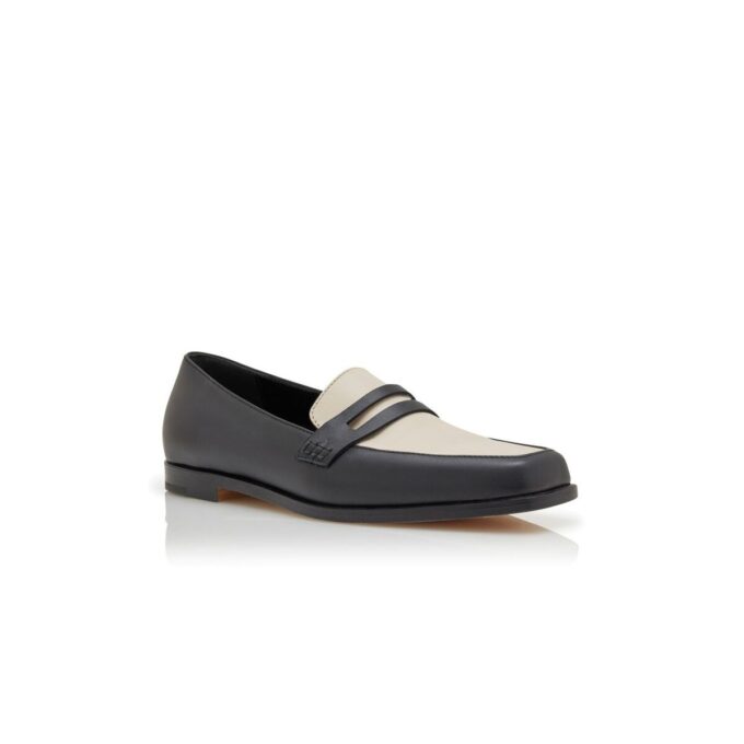 Mocassini POLONOFF in pelle di vitello nera e crema Mocassini POLONOFF in pelle di vitello nera e crema