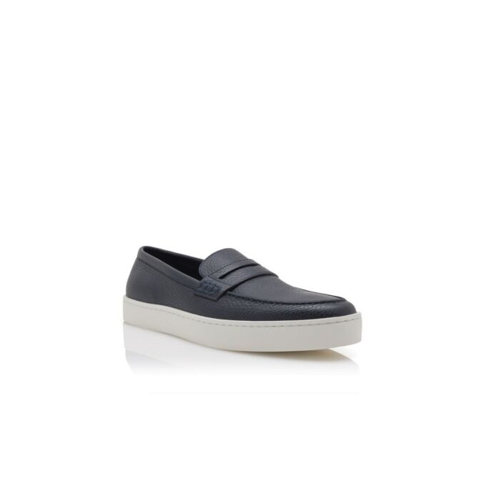 Mocassini senza lacci in pelle di vitello blu navy ELLIS