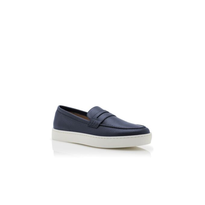 Mocassini senza lacci in pelle di vitello blu navy ELLIS