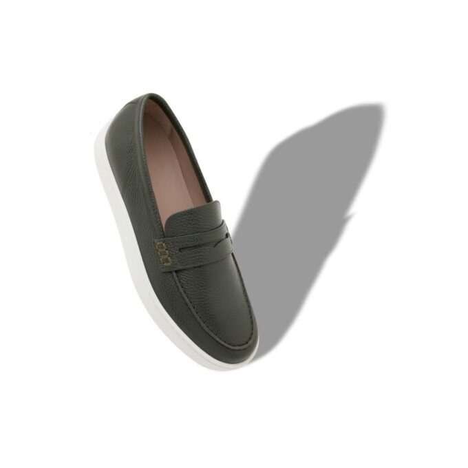 Mocassini slip-on ELLIS in pelle di vitello verde scuro Mocassini slip-on ELLIS in pelle di vitello verde scuro