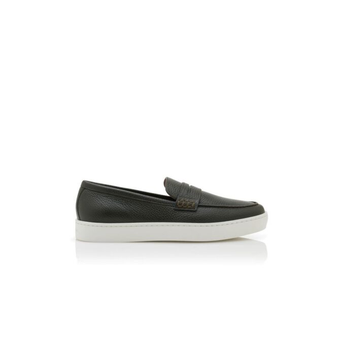 Mocassini slip-on ELLIS in pelle di vitello verde scuro Mocassini slip-on ELLIS in pelle di vitello verde scuro