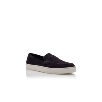 Mocassini slip-on in pelle scamosciata blu navy ELLIS