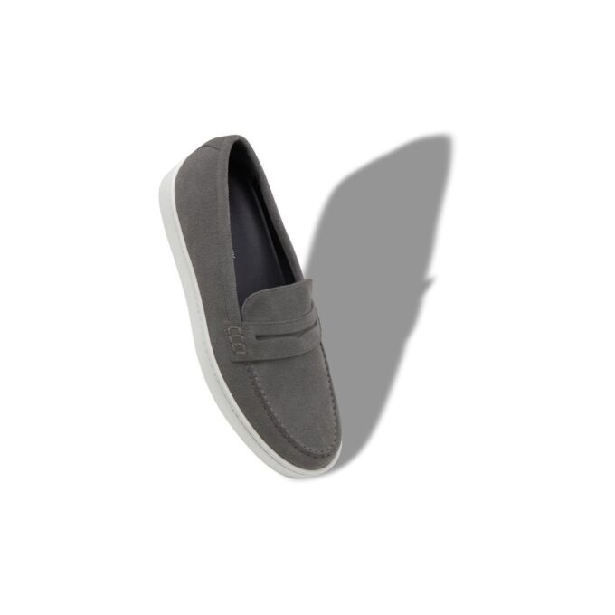 Mocassini slip-on in pelle scamosciata grigia ELLIS