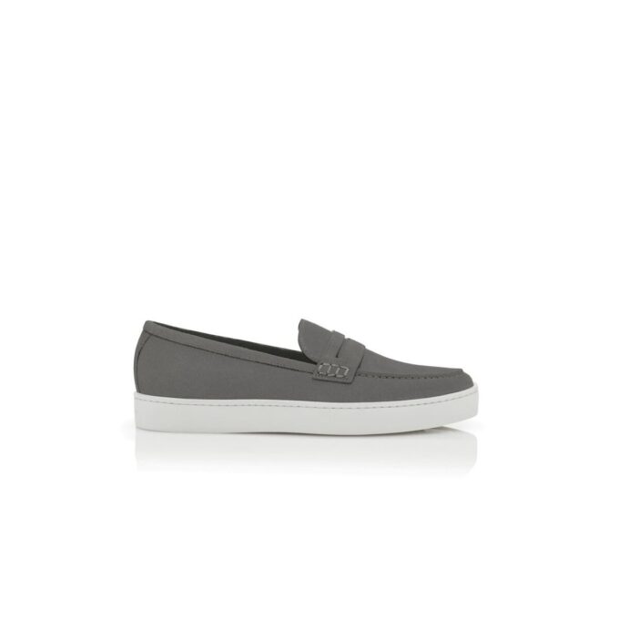 Mocassini slip-on in pelle scamosciata grigia ELLIS
