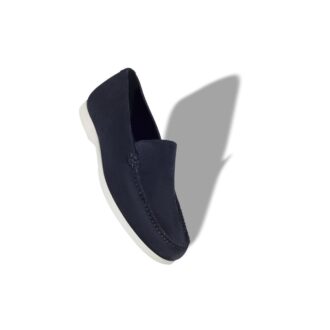 MONACO Scarpe da barca in pelle scamosciata blu navy
