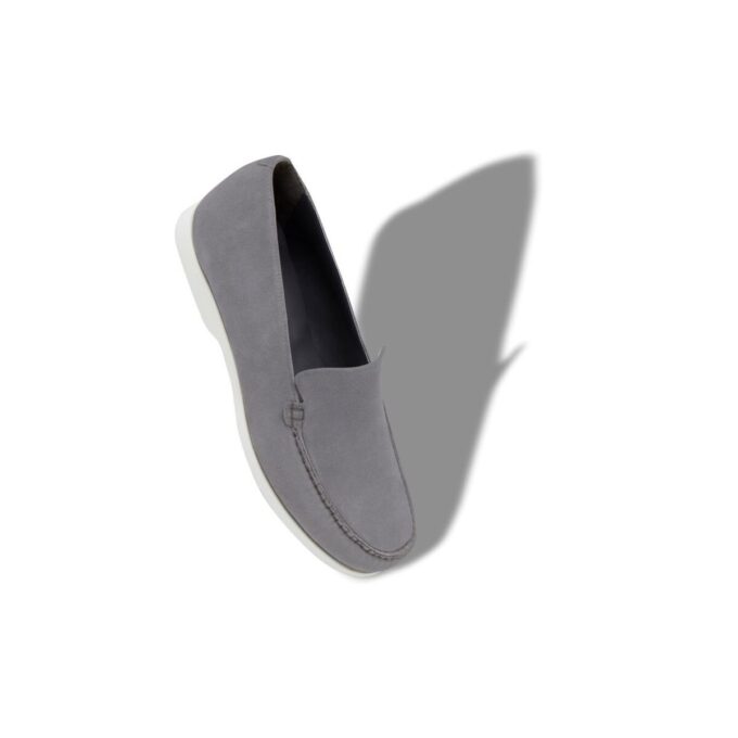 MONACO Scarpe da barca in pelle scamosciata grigia MONACO Scarpe da barca in pelle scamosciata grigia
