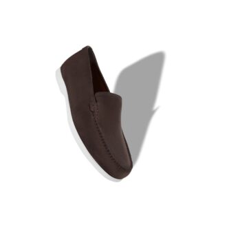 MONACO Scarpe da barca in pelle scamosciata marrone scuro