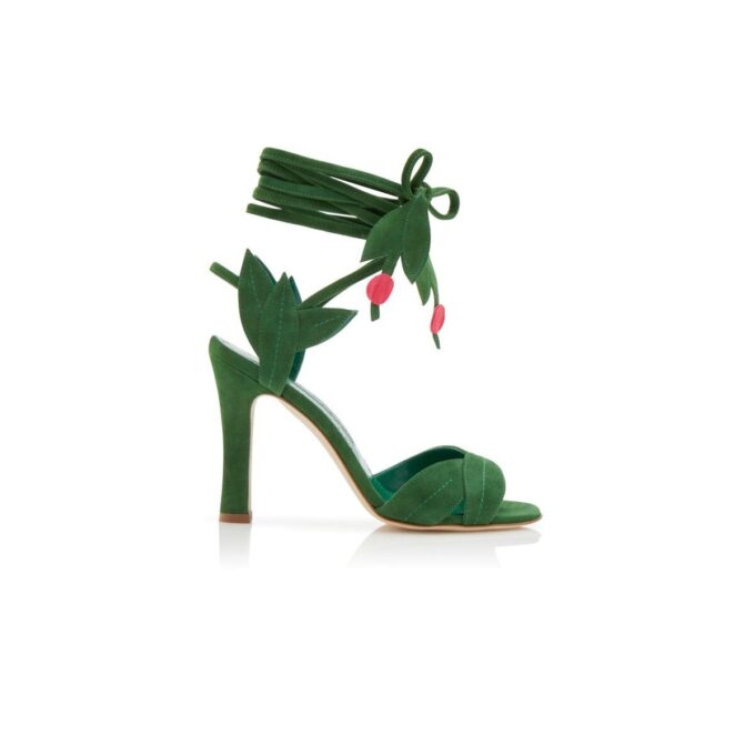 OSSIE 23 Sandali stringati in pelle scamosciata verde OSSIE 23 Sandali stringati in pelle scamosciata verde