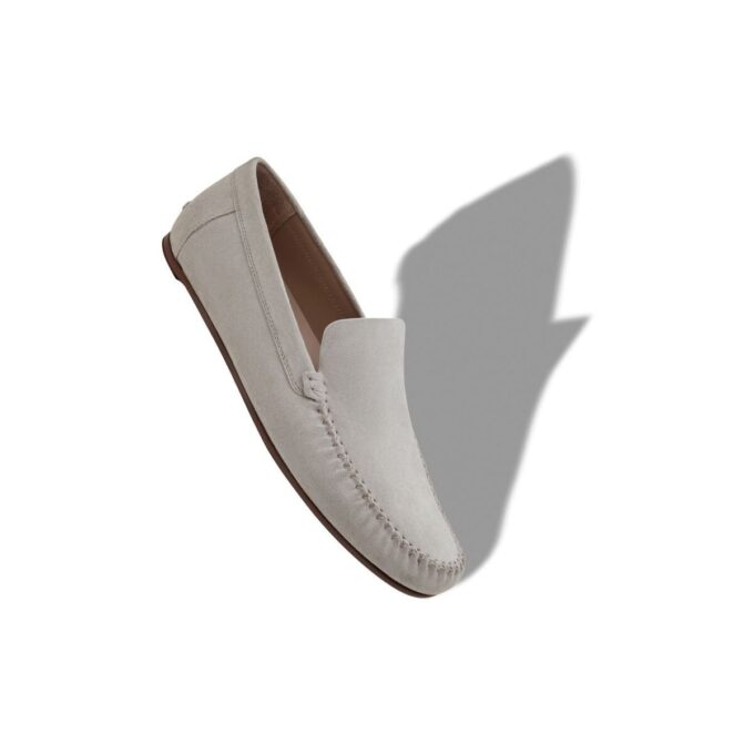 Pantofole in pelle scamosciata grigio chiaro ALDER Pantofole in pelle scamosciata grigio chiaro ALDER