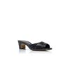 PIRUABAR Sabot in pelle nappa nera con punta aperta e arricciature PIRUABAR Sabot in pelle nappa nera con punta aperta e arricciature