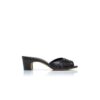 PIRUABAR Sabot in pelle nappa nera con punta aperta e arricciature PIRUABAR Sabot in pelle nappa nera con punta aperta e arricciature