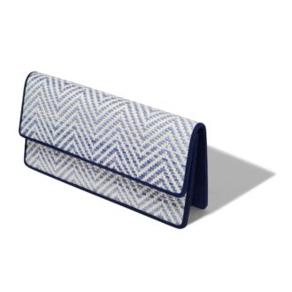 Pochette CAPRIPLA in rafia blu navy e bianca
