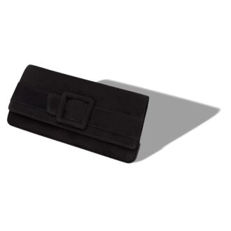 Pochette MAYGOT in camoscio nero con fibbia