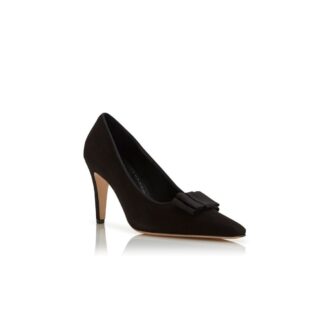 READORHI Décolleté in camoscio nero con fiocco