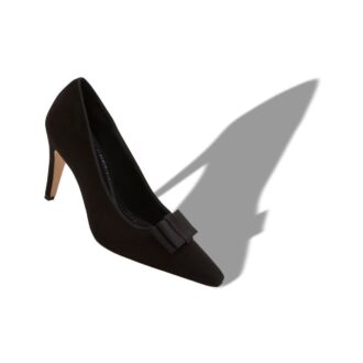 READORHI Décolleté in camoscio nero con fiocco