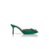 Sabot Hangisimu in raso verde con fibbia gioiello Sabot Hangisimu in raso verde con fibbia gioiello