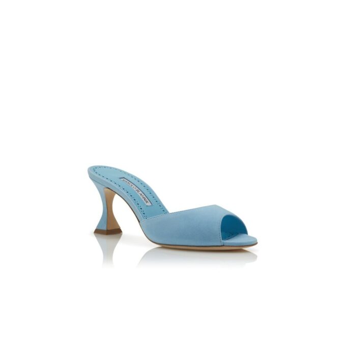 Sabot in camoscio azzurro con punta aperta JADARON Sabot in camoscio azzurro con punta aperta JADARON