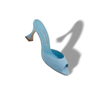 Sabot in camoscio azzurro con punta aperta JADARON